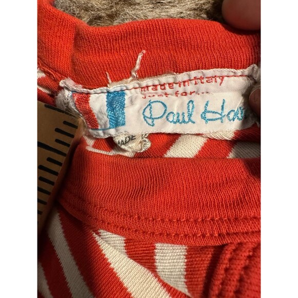 VTG 80s 90s Y2K PAUL HARRIS Red White Striped Tank Top Made Italy  Cotton Small - Picture 6 of 9